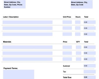 Registro de factura de bordado / un archivo PDF rellenable y editable / plantilla para presupuesto / descarga instantánea