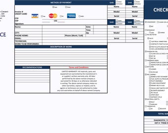 Hoja de registro de servicio de climatización / Formulario imprimible de mantenimiento de aire acondicionado y calefacción / Registro editable para facilitar el mantenimiento