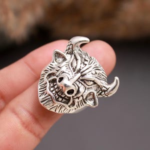 Anillo gótico de diablo en plata de ley 925 / Anillo llamativo con diseño de demonio / Joyería oscura estilo motero, regalo para él