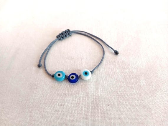 Handmade evil eye macrame bracelet
