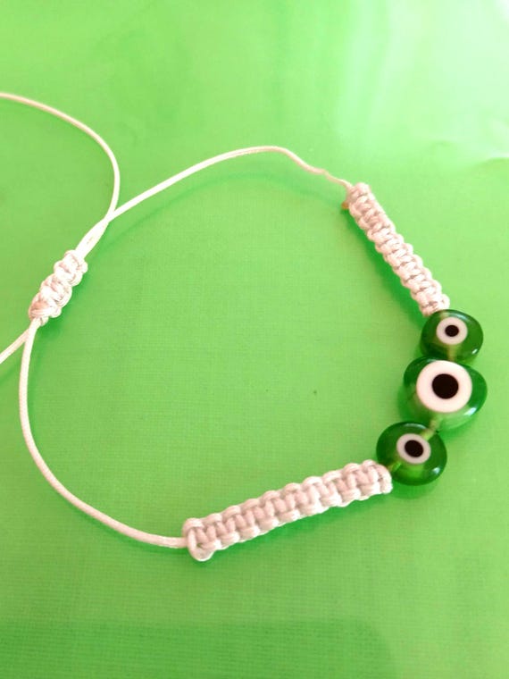 Evil eye macrame bracelet