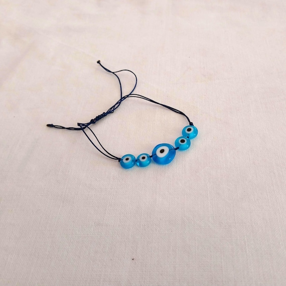 Handmade turquoise evil eye bracelet