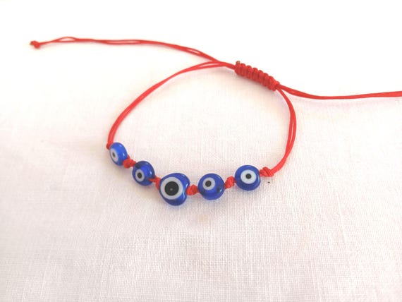 Evil eye macrame bracelet