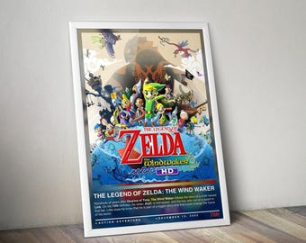 ゼルダの伝説 夢幻の砂時計 18 x 24 インチ ビデオゲーム ポスター