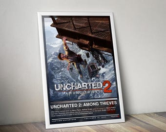 Uncharted 2 Among Thieves Poster | Uncharted Print | Gaming Poster