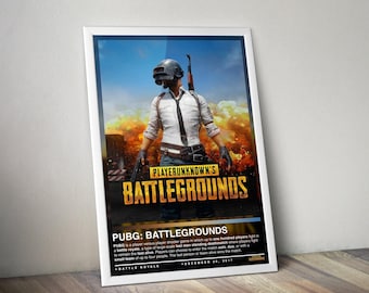 PUBG Poster Print | PlayerUnknown's Battlegrounds | Gaming Poster, 4 Colors , Gaming Decor, Video Game Poster, Gaming Gift, Video Game Print