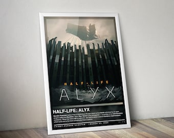 Half-Life Alyx Poster | Half-Life Print | Gaming Posters | 4 Colors | Gaming Decors | Video Game Posters | Gaming Gifts | Gaming Wall Art