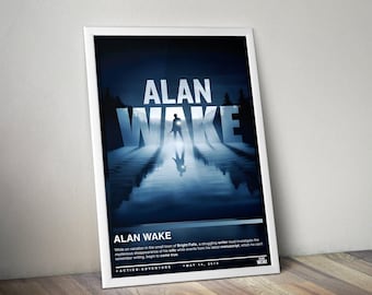 Alan Wake Poster Print | Gaming Cover | Gaming Poster | 4 Colors | Gaming Decor | Video Game Poster | Gaming Gift | Video Game Print
