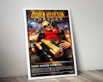 Duke Nukem Forever Poster Print | Duke Nukem Cover | Gaming Poster, 4 Colors, Gaming Decor, Video Game Poster, Gaming Gift, Video Game Print