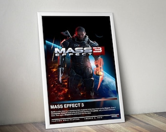 Mass Effect 3 Poster Print | Mass Effect Cover | Gaming Poster | 4 Colors | Gaming Decor | Video Game Poster | Gaming Gift, Video Game Print