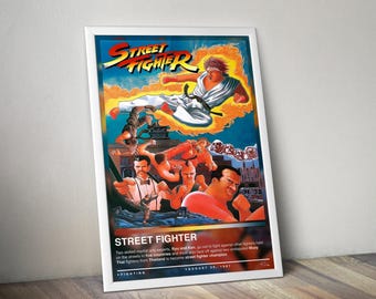 Street Fighter-poster | Street Fighter-print | Gamingposter | 4 kleuren | Gamingdecoratie | Videogameposter | Gamingcadeau | Gaming muurkunst