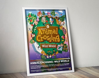 Animal Crossing Wild World Poster Print | Gaming Poster | 4 Colors | Gaming Decor | Video Game Poster | Gaming Gift | Video Game Print