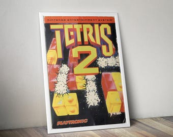 Poster Tetris 2 | Impressions Tetris | Affiche de jeu rétro | Posters de jeux vidéo | Posters de jeux vidéo | Impression de jeu vidéo | Art mural gaming | Cadeau de jeu
