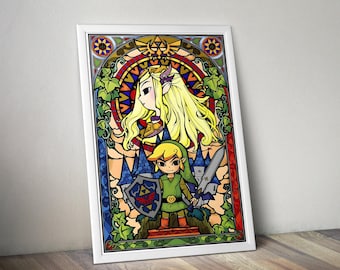 ゼルダの伝説 夢幻の砂時計 18 x 24 インチ ビデオゲーム ポスター