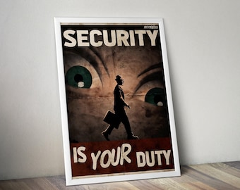 Poster di Fallout / Stampe di Fallout / Poster "La sicurezza è il tuo dovere" / Poster di videogiochi / Poster per il gaming / Poster decorativi per pareti / Regali per videogiocatori
