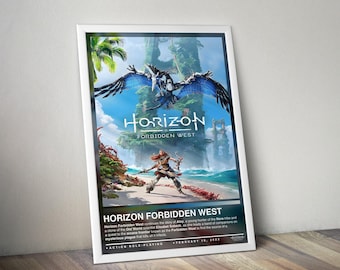 Horizon Forbidden West Poster Print | Gaming Cover | Gaming Poster | 4 Colors | Gaming Decor | Video Game Poster | Gaming Gift, Gaming Print