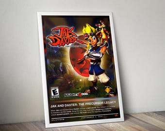 Jak and Daxter The Precursor Legacy Poster Print | Gaming Cover | Gaming Poster | 4 Colors | Gaming Decor | Video Game Poster | Gaming Gift