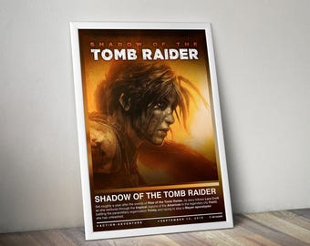 Impresión de póster de Shadow of the Tomb Raider / Impresión de póster de Tomb Raider / Póster de videojuegos / 4 colores / Decoración de videojuegos / Póster de videojuegos, regalo de videojuegos