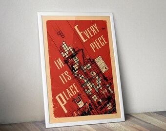 affiche de Tetris | Impressions Tetris | Affiche de jeu rétro | Posters de jeux vidéo | Posters de jeux vidéo | Impressions de jeux vidéo | Art mural gaming | Cadeaux de jeu