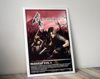 Resident Evil 4 Poster | Resident Evil Print | Gaming Poster | 4 Colors | Gaming Decor | Video Game Poster | Gaming Gift | Gaming Wall Art