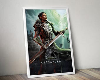 Dragon Age: Inquisition Poster | Cassandra Poster | Gaming Posters | Video Game Poster | Wall Decor Poster | Gaming Gift | Video Game Prints
