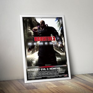 Resident Evil 3 Poster | Resident Evil Print | Gaming Poster | 4 Colors | Gaming Decor | Video Game Poster | Gaming Gift | Gaming Wall Art