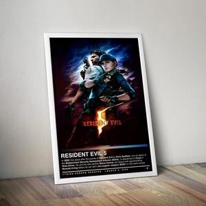 Resident Evil 5 Poster | Resident Evil Print | Gaming Poster | 4 Colors | Gaming Decor | Video Game Poster | Gaming Gift | Gaming Wall Art