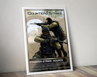 Counter Strike Quelle Poster | Counter Strike Poster | 4 Farben | Spiele Dekor | Videospiel Poster, Gaming Geschenk, Gaming Wandkunst, Gaming Art