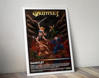 Gauntlet Poster Print | Gauntlet Cover | Gaming Poster | 4 Colors | Gaming Decors | Video Game Posters | Gaming Gifts | Video Game Prints