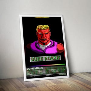 Duke Nukem Poster Print | Duke Nukem Cover | Gaming Poster | 4 Colors | Gaming Decor | Video Game Poster | Gaming Gift | Video Game Print