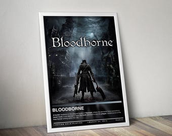 Bloodborne (2015) for Ps4- Video Game Poster, Minimalist, Moon