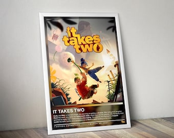 It Takes Two Poster Print | It Takes Two Cover | Gaming Poster | 4 Colors | Gaming Decor | Video Game Poster | Gaming Gift, Video Game Print