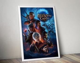 Baldur's Gate 3 Poster | Heroes of Baldur's Gate | Gaming Poster | Video Game Poster | Large Poster Prints | Wall Decor Poster | Gamer Gifts