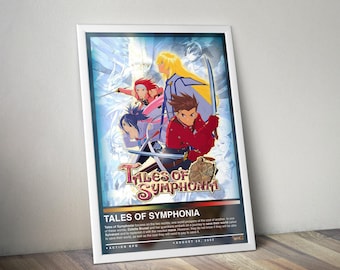 Tales of Symphonia Poster Print | Gaming Cover | Gaming Poster | 4 Colors | Gaming Decor | Video Game Poster | Gaming Gift, Video Game Print