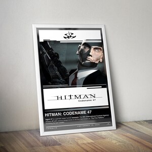 Hitman Codename 47 Poster Print | Hitman Cover | Gaming Poster | 4 Colors | Gaming Decor | Video Game Poster | Gaming Gift, Video Game Print