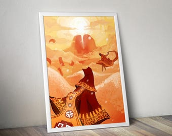 Journey Poster | Gaming Poster | Journey Prints | Video Game Poster | The Traveler Poster | Large Poster Prints | Wall Decor Posters