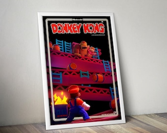 Donkey Kong Poster | Donkey Kong Prints | Retro Video Game | Video Game Posters | Gaming Posters | Video Game Prints | Gaming Gifts