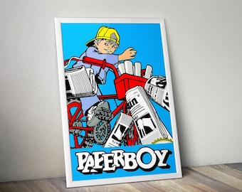Paperboy Poster | Gaming Poster | Paperboy Prints | Video Game Posters | Arcade Action Game Poster | Large Poster Prints | Wall Deocr Poster