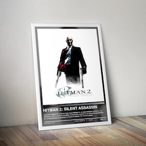 Hitman 2 Silent Assasin Poster Print | Hitman Cover | Gaming Poster | 4 Colors | Gaming Decor | Video Game Poster | Gaming Gift | Gaming Art