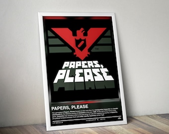 Papers Please Poster | Papers Please Print | Gaming Posters | 4 Colors | Gaming Decors | Video Game Posters | Gaming Gifts | Gaming Wall Art