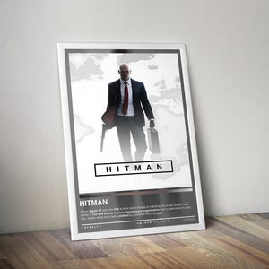 Hitman 2016 Poster Print | Hitman Cover | Gaming Poster | 4 Colors | Gaming Decor | Video Game Posters | Gaming Gifts | Video Game Prints