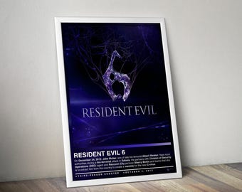 Resident Evil 6 Poster | Resident Evil Print | Gaming Poster | 4 Colors | Gaming Decor | Video Game Poster | Gaming Gift | Gaming Wall Art