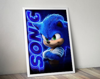 Sonic the Hedgehog Poster | Gaming Poster | Sonic Prints | Video Game Posters | Large Poster Prints | Wall Decor Posters | Gaming Gifts