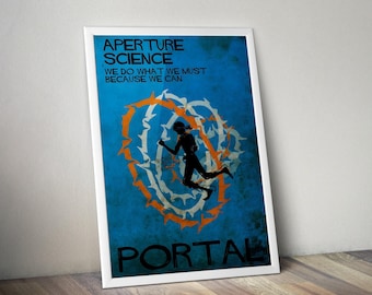 Portal Poster | Portal Prints | Aperture Science | Portal Chell Poster | Video Game Posters | Gaming Poster | Wall Decor Posters | Wall Arts