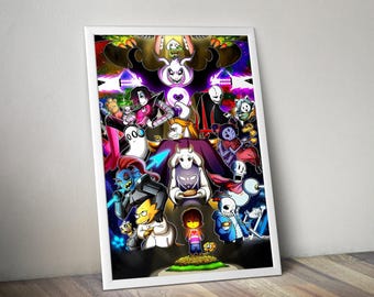 Undertale Poster | Undertale Prints | RPG Posters | Characters Posters | Gaming Poster | Video Game Poster | Gaming Gift | Wall Decor Poster