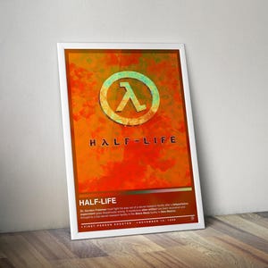 Half-Life 1998 Poster | Half-Life Print | Gaming Posters | 4 Colors | Gaming Decors | Video Game Posters | Gaming Gifts | Gaming Wall Arts