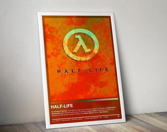 Half-Life 1998 Poster | Half-Life Print | Gaming Posters | 4 Colors | Gaming Decors | Video Game Posters | Gaming Gifts | Gaming Wall Arts