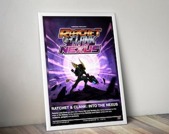 Ratchet and Clank Into the Nexus Poster | Gaming Poster | 4 Farben | Gaming Dekor | Videospiel Poster | Gaming Geschenk | Videospiel Print