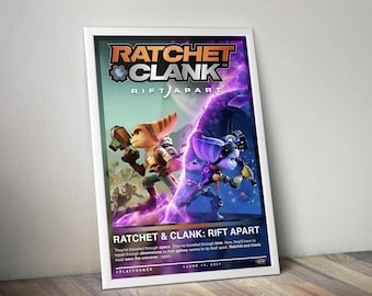 Ratchet and Clank Rift Apart Poster Print | Gaming Poster | 4 Colors | Gaming Decor | Video Game Poster | Gaming Gift | Video Game Print