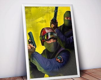 Counter-Strike 1.5 Poster | Videospiel Poster | Hochwertiger Mattdruck | Klassische FPS Wandkunst | Taktischer Schütze Dekor | Kostenloser USA Versand